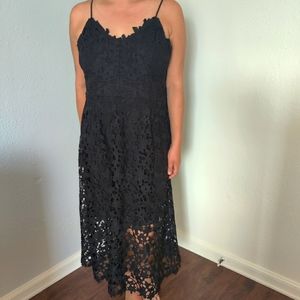 Express Floral Black Lace Dress Size XL
